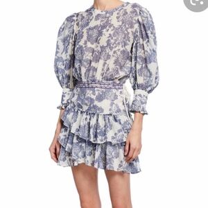 LoveShackFancy Lorelei mini dress blue toile